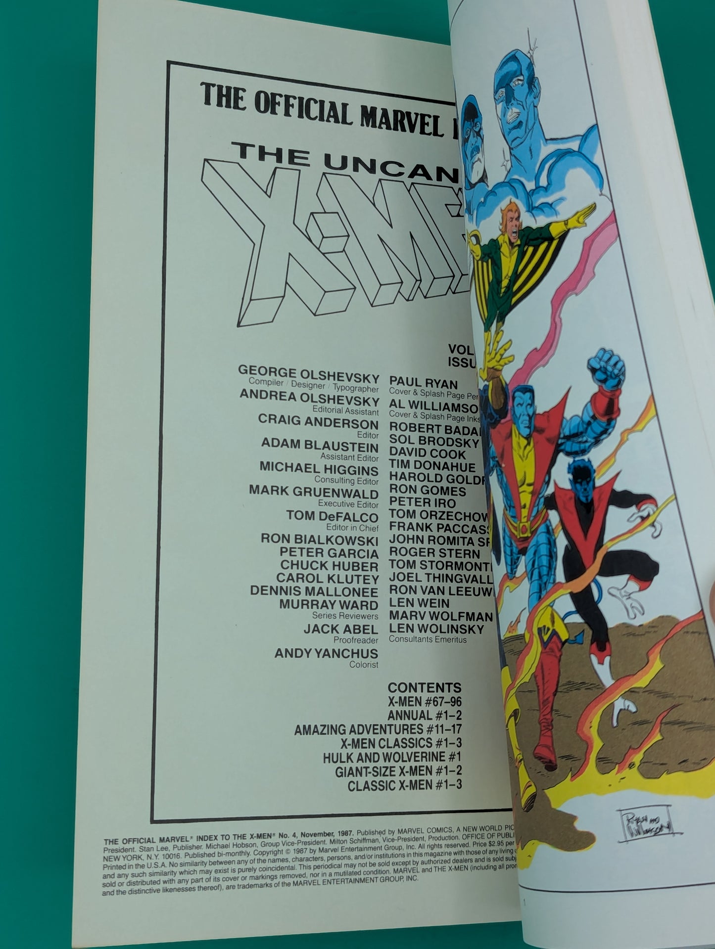 Official Marvel Index to the X-Men, The #4 (1987) - Marvel Comic Collectibles:Comic Books & Memorabilia:Comics:Comics & Graphic Novels JJJambers Jamboree