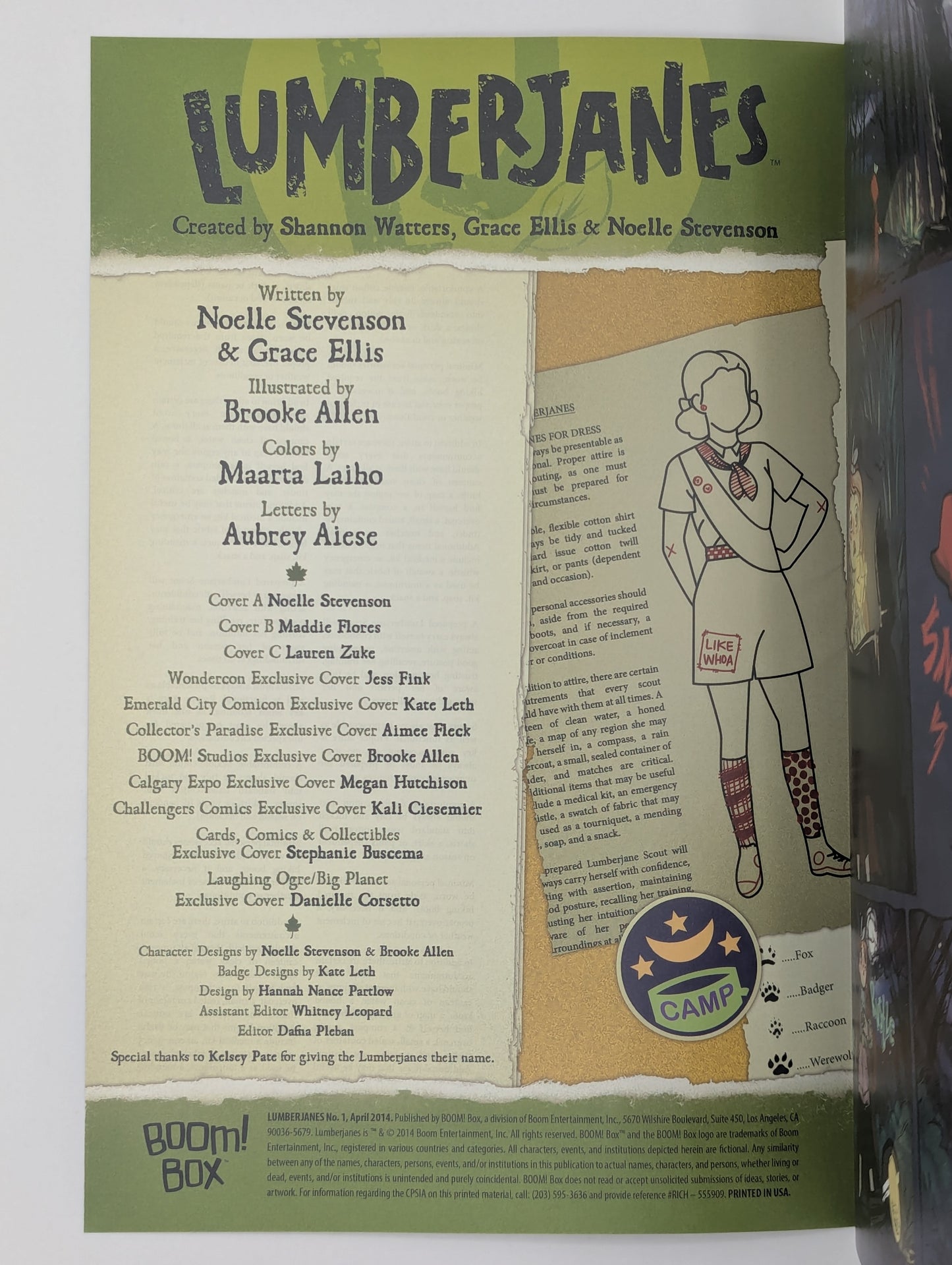 Lumberjanes #1 First Print (2014) - BOOM! Comic - VF minus Collectibles:Comic Books & Memorabilia:Comics:Comics & Graphic Novels JJJambers Jamboree