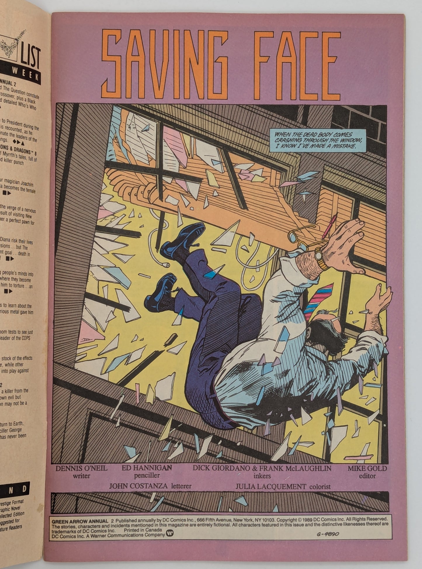 Green Arrow Annual #2 (1989) - DC Comic - VF minus Collectibles:Comic Books & Memorabilia:Comics:Comics & Graphic Novels JJJambers Jamboree