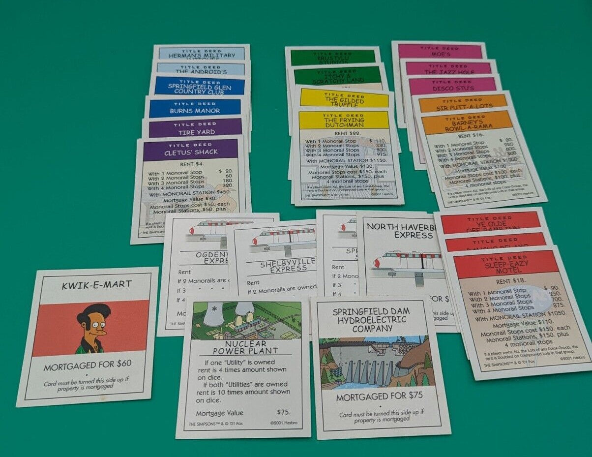 Game Parts: Simpsons Monopoly Hasbro