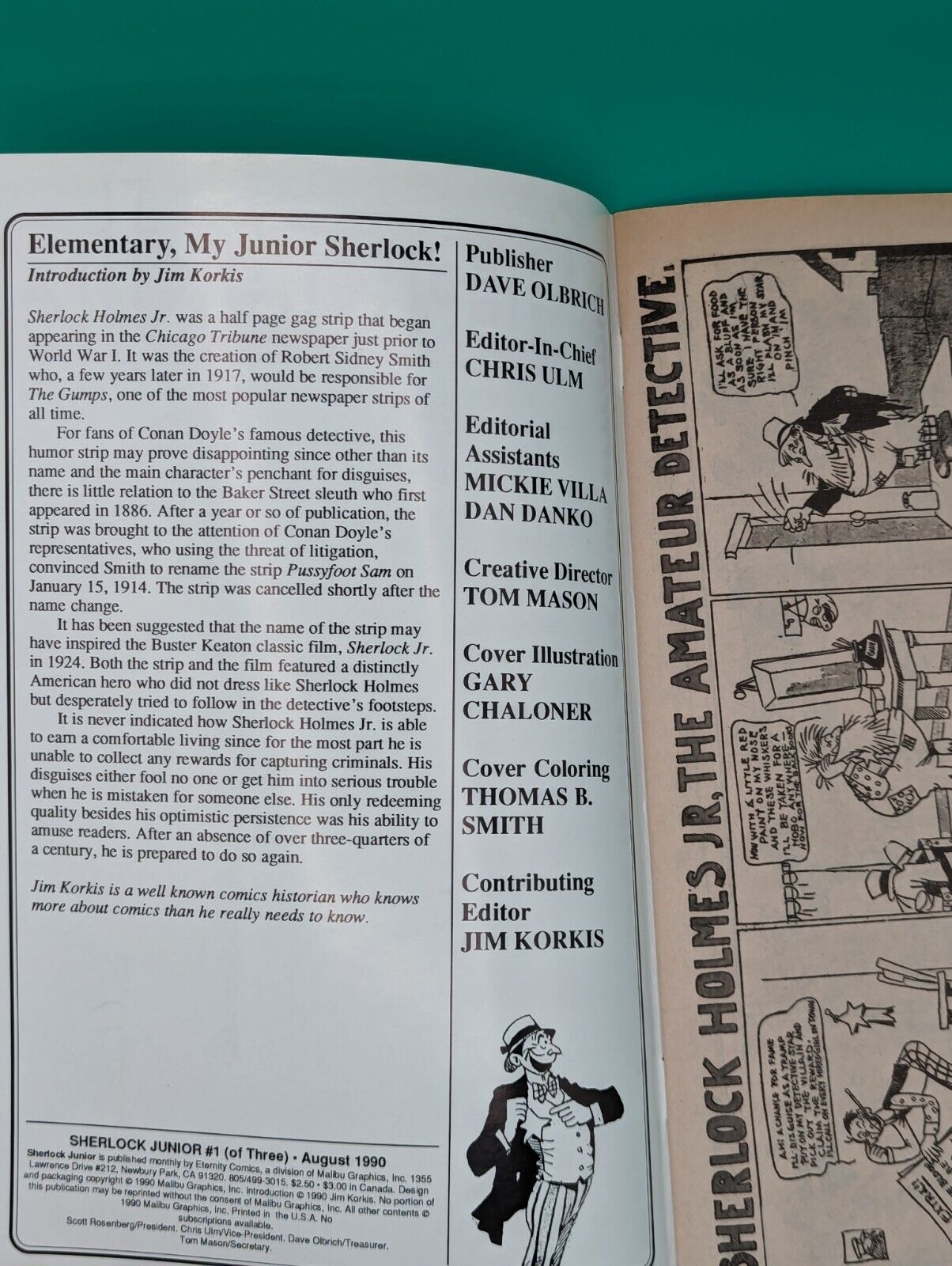 SHERLOCK JR. (1990 Series) #1 Very Fine Comics Book Collectibles:Comic Books & Memorabilia:Other Comic Books & Memorabilia JJJambers Jamboree   