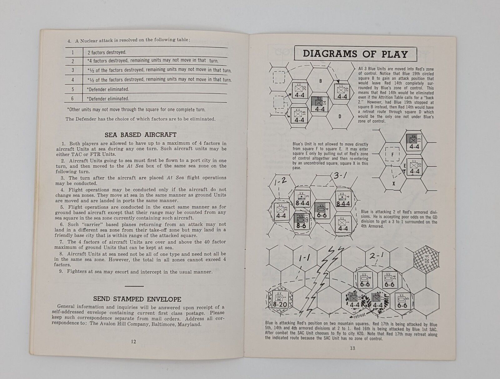 Blitzkrieg Lightning Warfare Avalon Hill Games Parts: Battle Manual Toys & Hobbies:Games:Game Pieces, Parts JJJambers Jamboree   