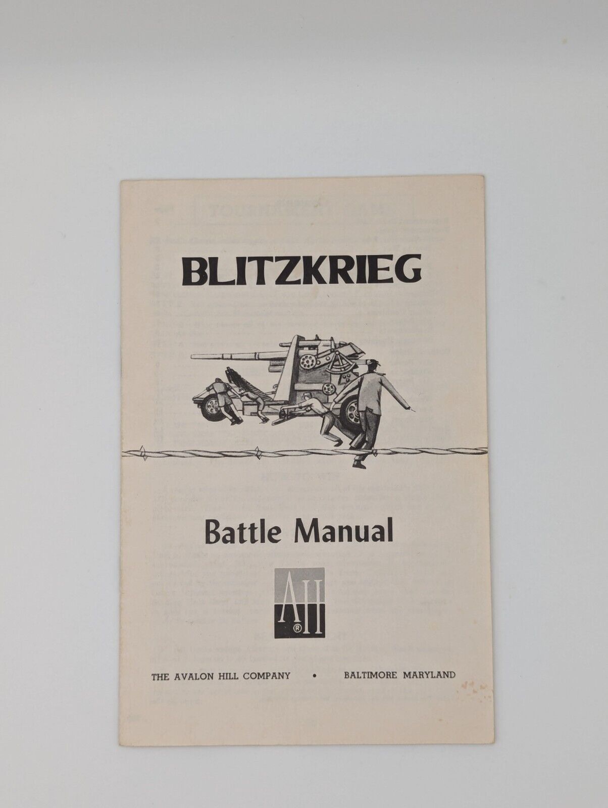 Blitzkrieg Lightning Warfare Avalon Hill Games Parts: Battle Manual Toys & Hobbies:Games:Game Pieces, Parts JJJambers Jamboree   