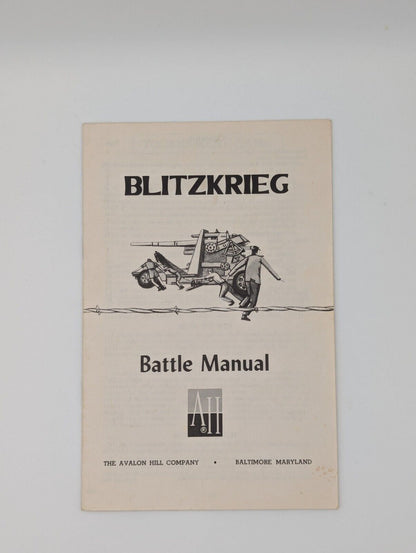 Blitzkrieg Lightning Warfare Avalon Hill Games Parts: Battle Manual Toys & Hobbies:Games:Game Pieces, Parts JJJambers Jamboree   