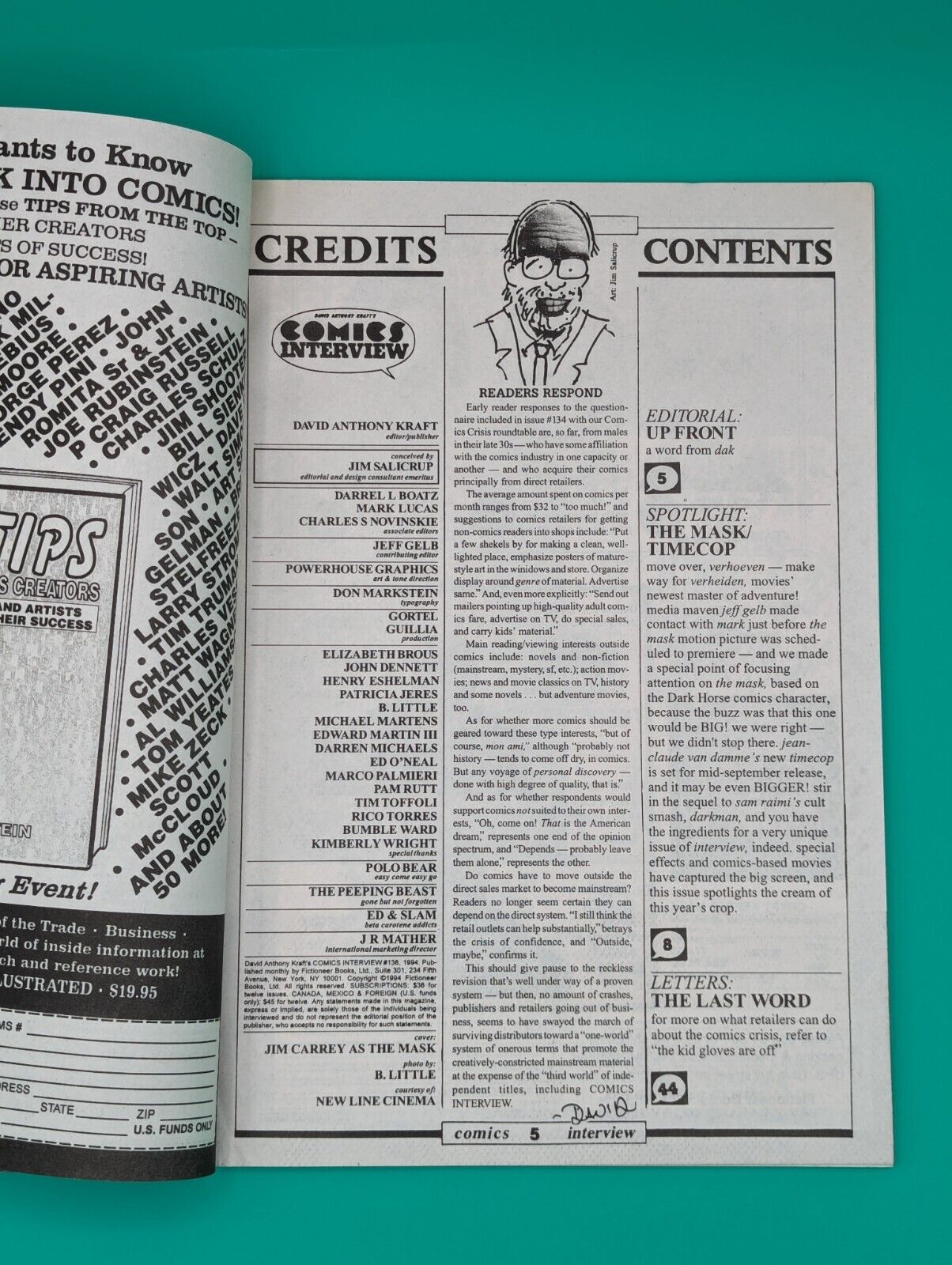 Comics Interview #136 VF/NM - Fictioneer | Jim Carrey the Mask Collectibles:Comic Books & Memorabilia:Comics:Comics & Graphic Novels JJJambers Jamboree   