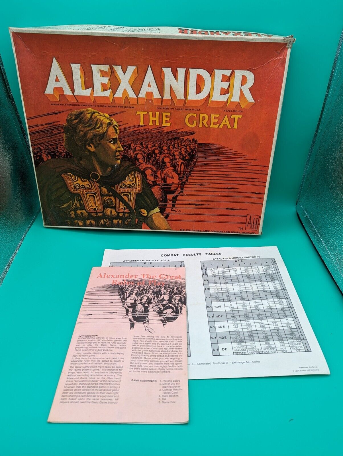 Alexander The Great Board Game Parts: Rule Book And Combat Results Table Toys & Hobbies:Games:Game Pieces, Parts Avalon Hill   