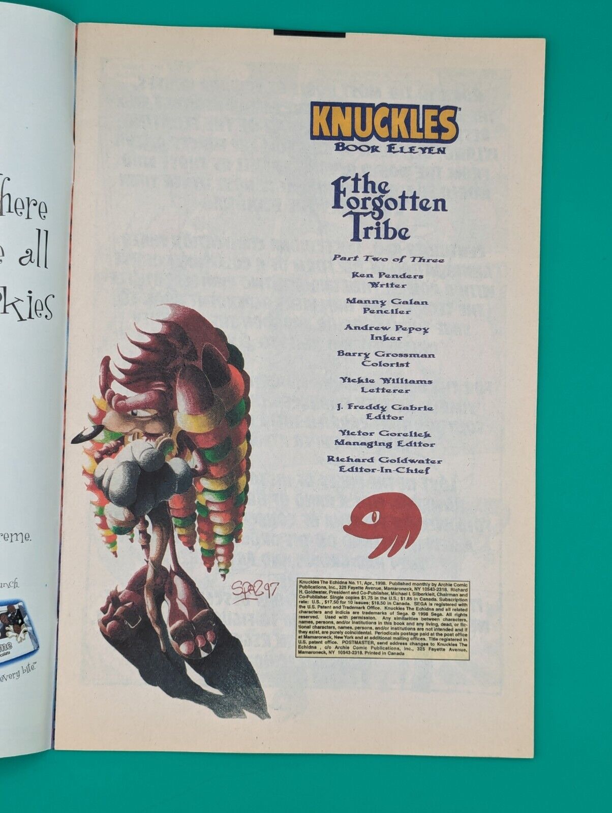 Knuckles the Echidna #11 (1998) - Archie Comics Collectibles:Comic Books & Memorabilia:Comics:Comics & Graphic Novels JJJambers Jamboree   