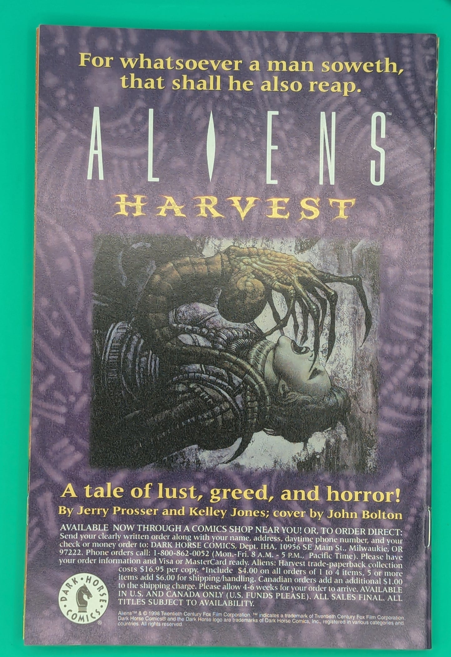 Aliens: Survival #2 of 3 (1998) - Dark Horse Comics Collectibles:Comic Books & Memorabilia:Comics:Comics & Graphic Novels JJJambers Vintage Vault   