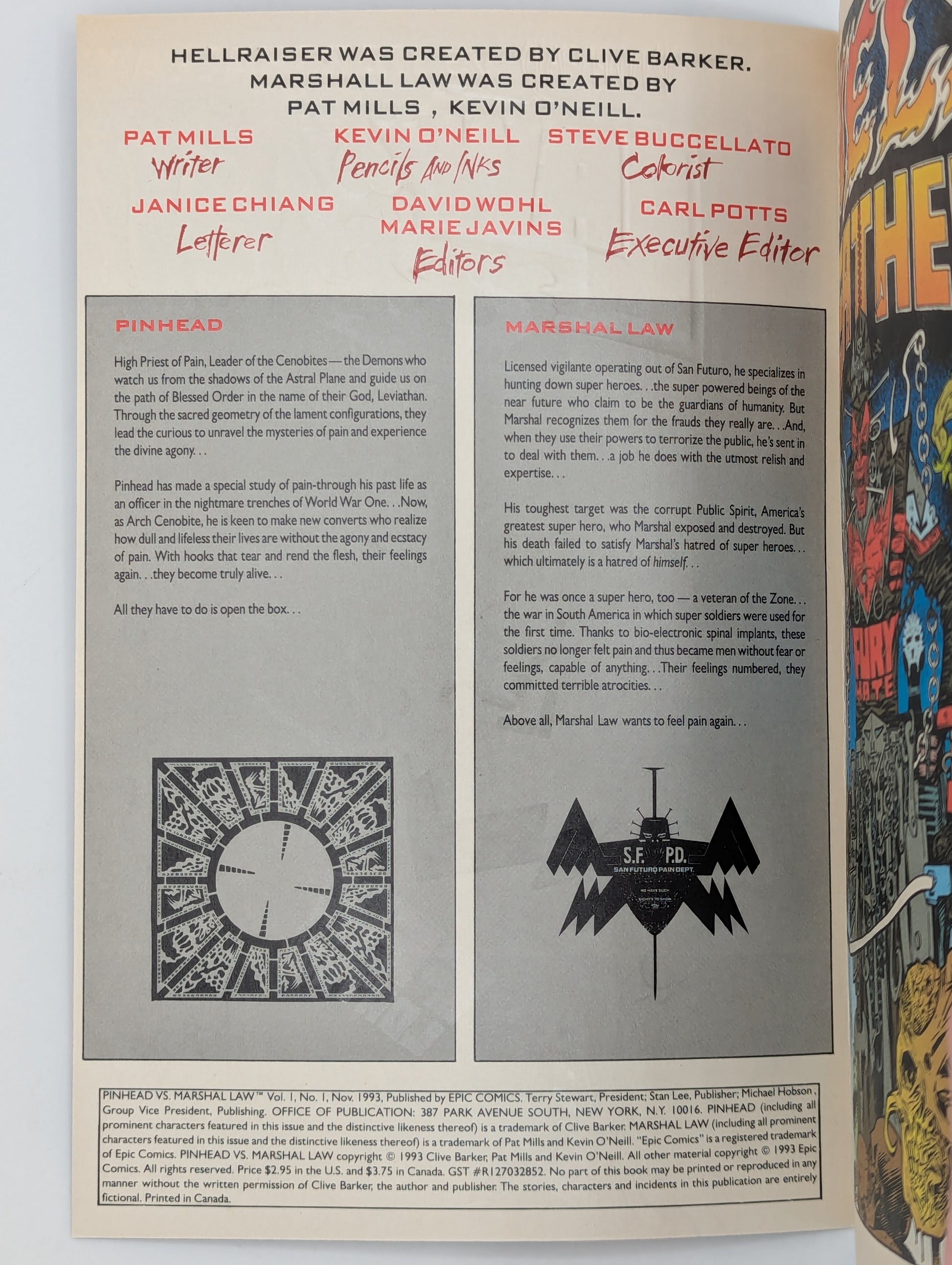 Pinhead vs. Marshal Law: Law in Hell #1 (1993) - Epic Comic - VF/NM Collectibles:Comic Books & Memorabilia:Comics:Comics & Graphic Novels JJJambers Jamboree