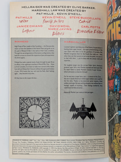 Pinhead vs. Marshal Law: Law in Hell #1 (1993) - Epic Comic - VF/NM Collectibles:Comic Books & Memorabilia:Comics:Comics & Graphic Novels JJJambers Jamboree