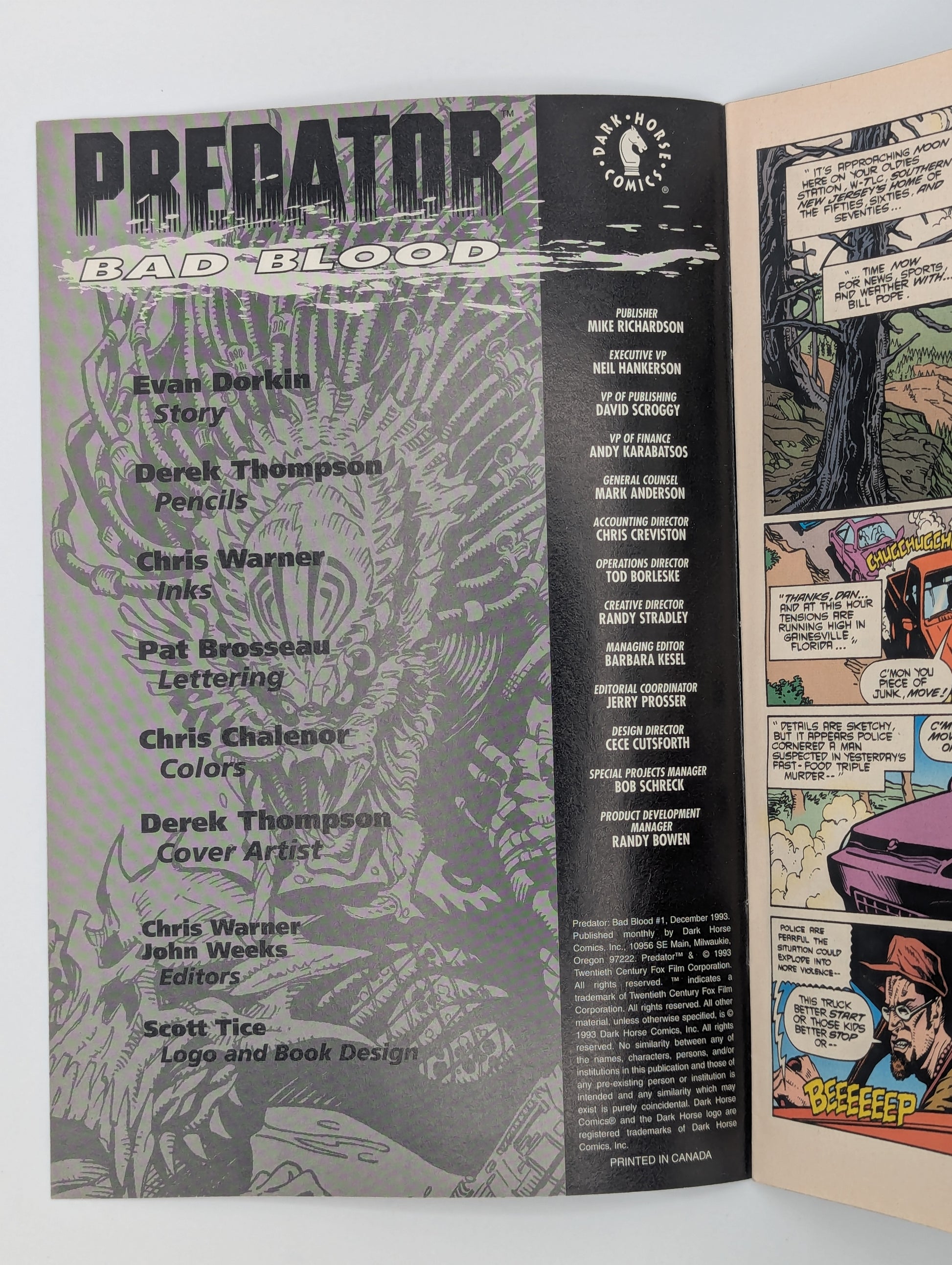 Predator: Bad Blood #1 (1993) - Dark Horse Comic Collectibles:Comic Books & Memorabilia:Comics:Comics & Graphic Novels JJJambers Jamboree