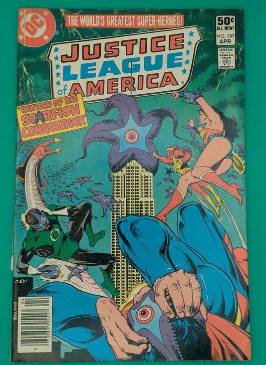 Justice League of America (JLA): Return of the Starfish Conqueror! #189 (1981) - DC Comic - FN Minus Collectibles:Comic Books & Memorabilia:Comics:Comics & Graphic Novels JJJambers Jamboree